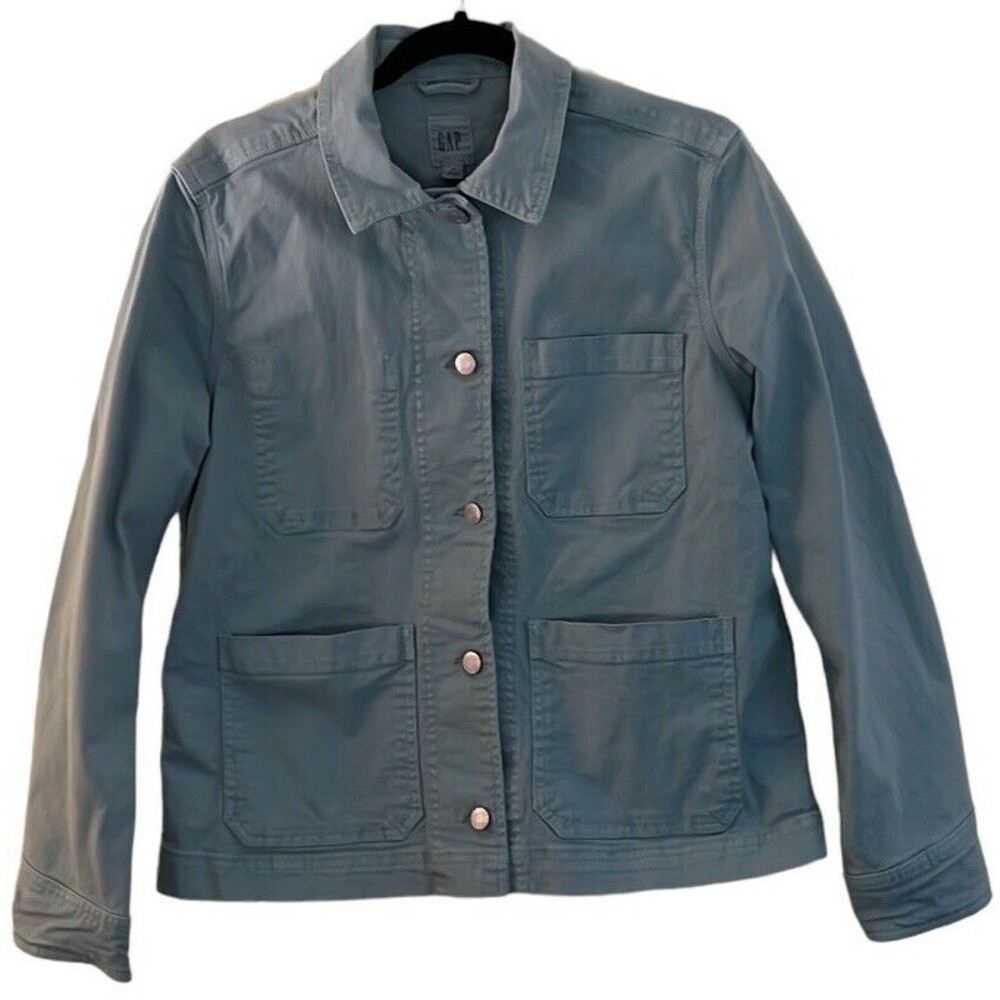 Gap MD Green Utility Jacket, Cotton Spandex Blend, Buttons Up